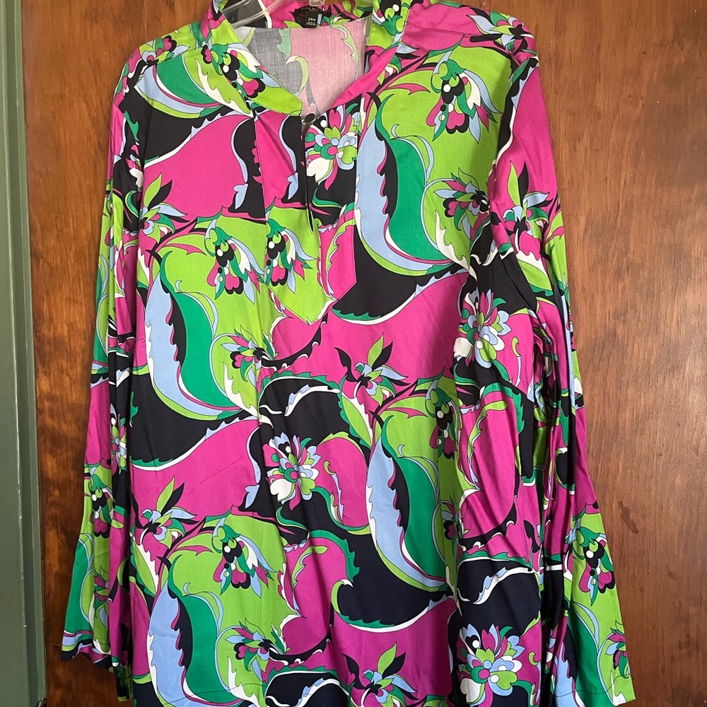 Talbots Vibrant Floral Women's Top,size 24W.
